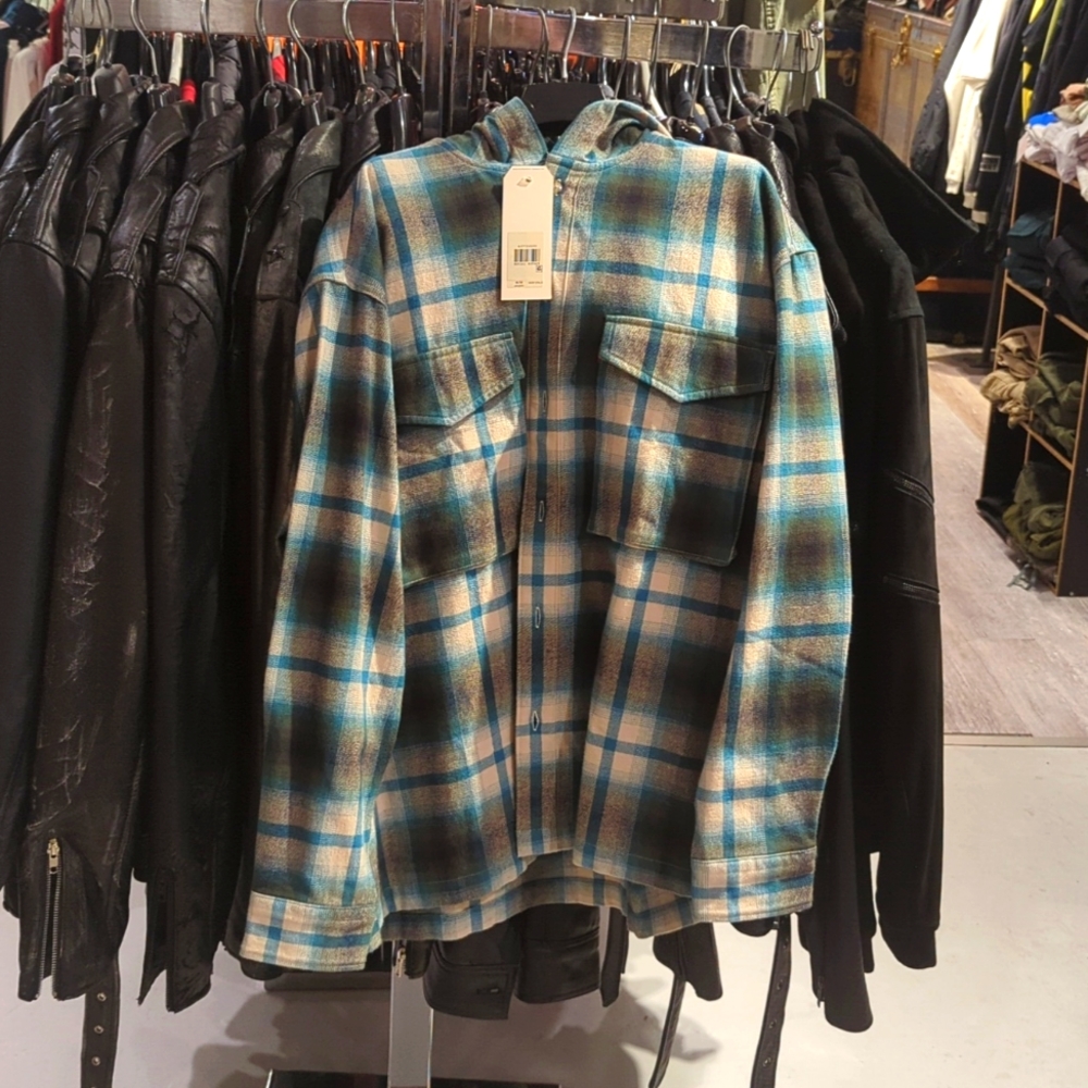 Plaid Levi's overshirt in teal